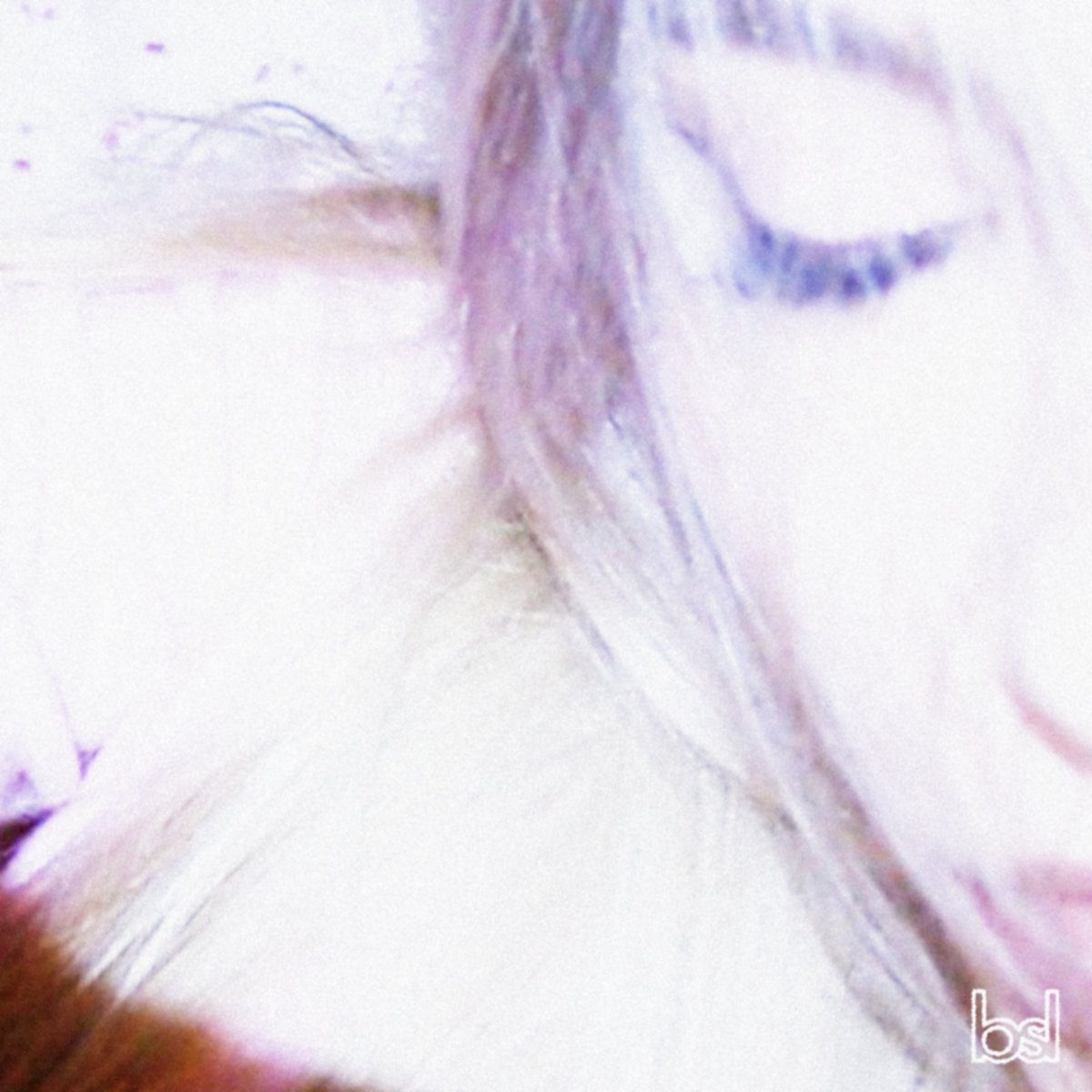 Euphoriphilia cover: a blown-out, soft-focus close-up of closed eyes and pale lilac hair, with a small bsl mark